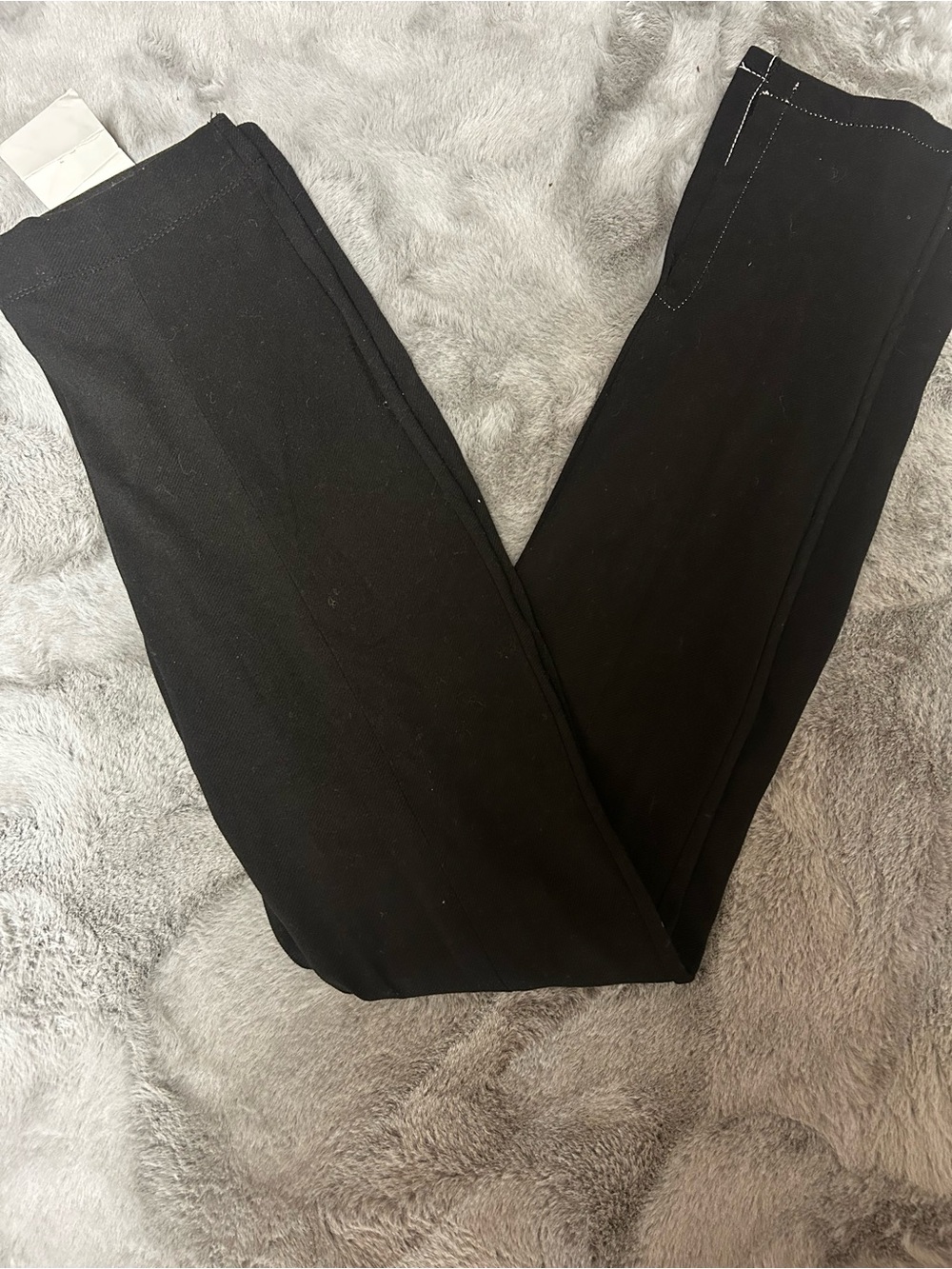 Max Studio Black High Waist Skinny Trousers side slit Size Medium NWT